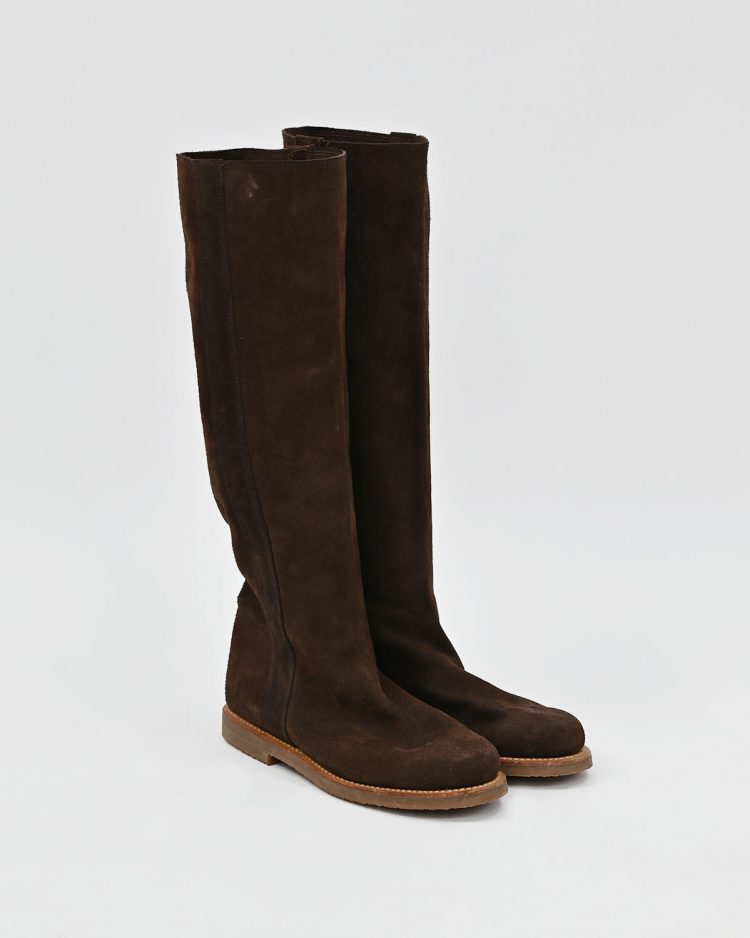 Женские винтажные замшевые сапоги