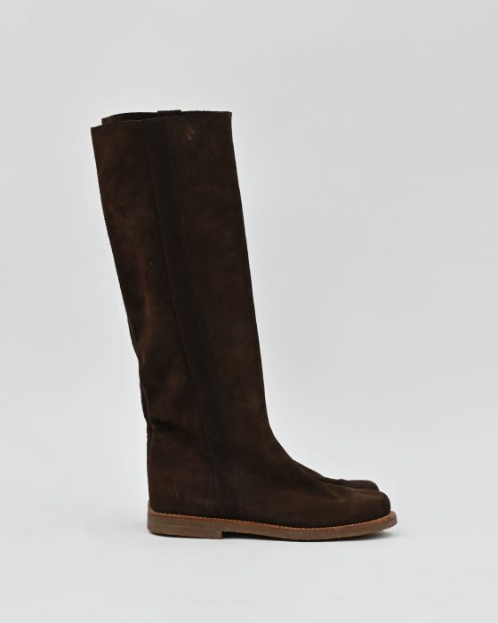 Женские винтажные замшевые сапоги — фото 7