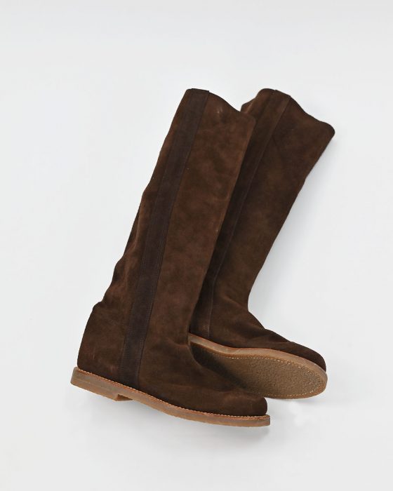 Женские винтажные замшевые сапоги — фото 2