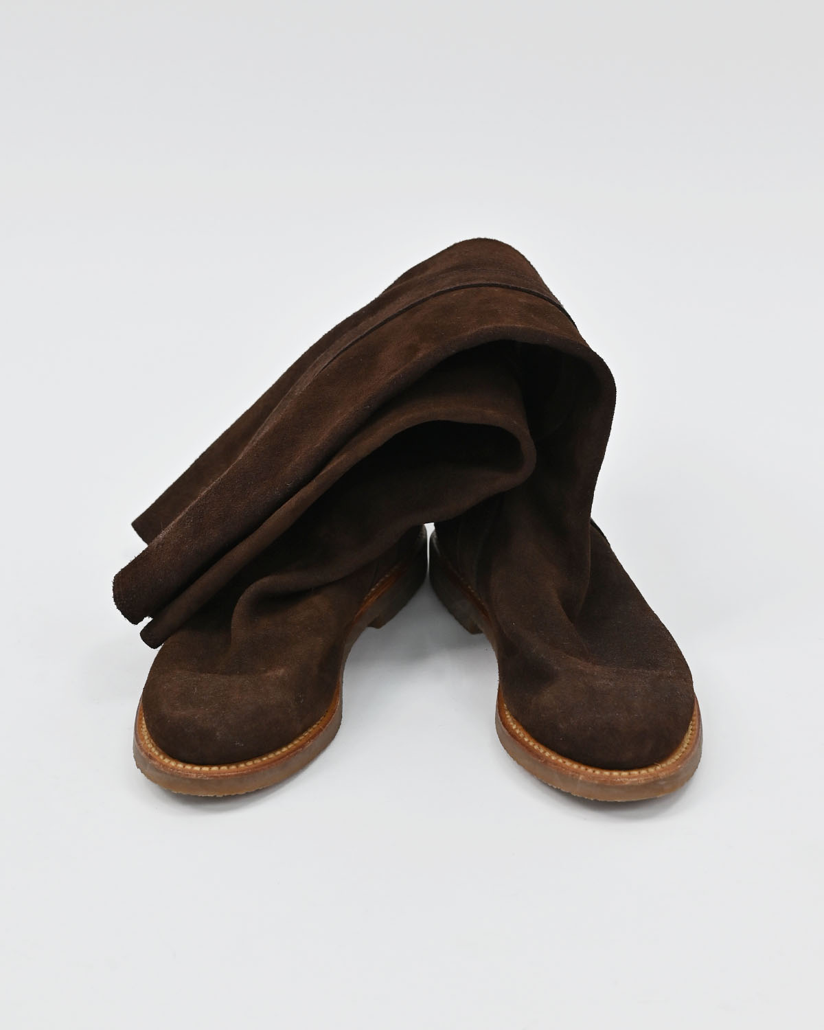 Женские винтажные замшевые сапоги — фото 5