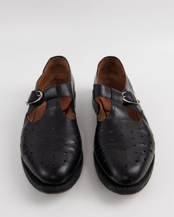 Мужские черные туфли с перфорацией — фото 3