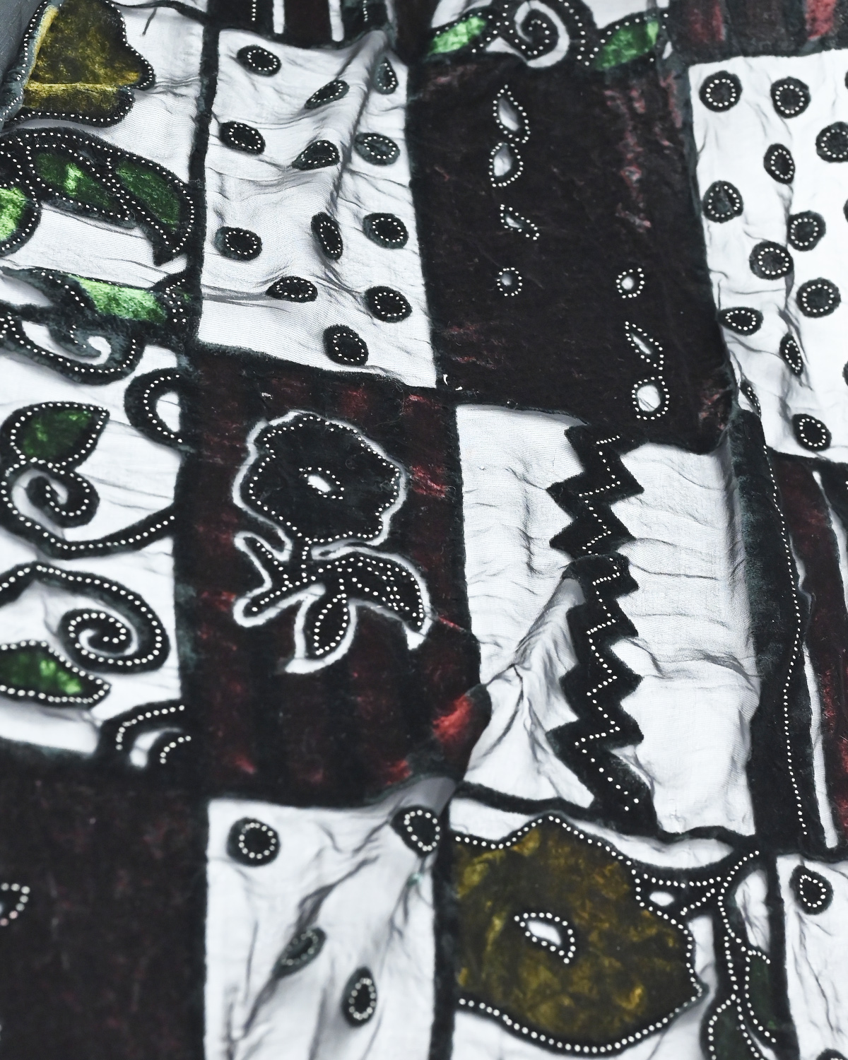 Женский шарф с бархатными вставками — фото 3