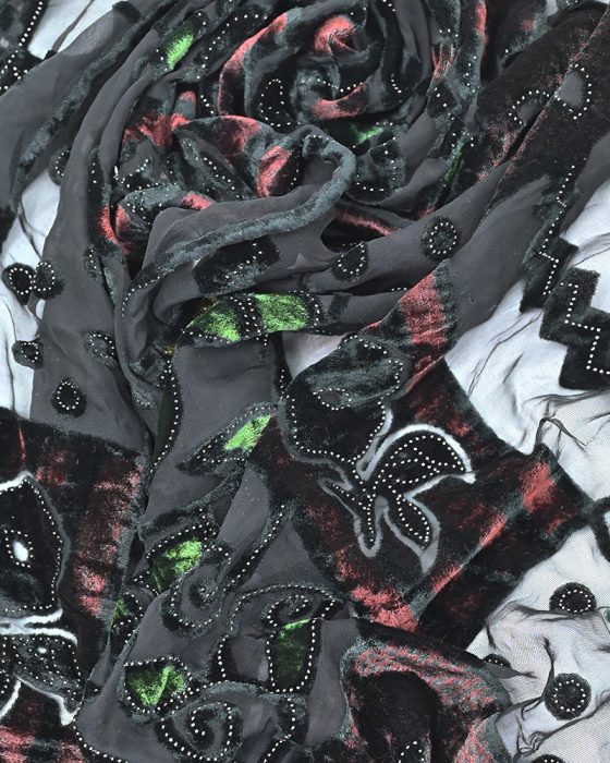 Женский шарф с бархатными вставками — фото 2