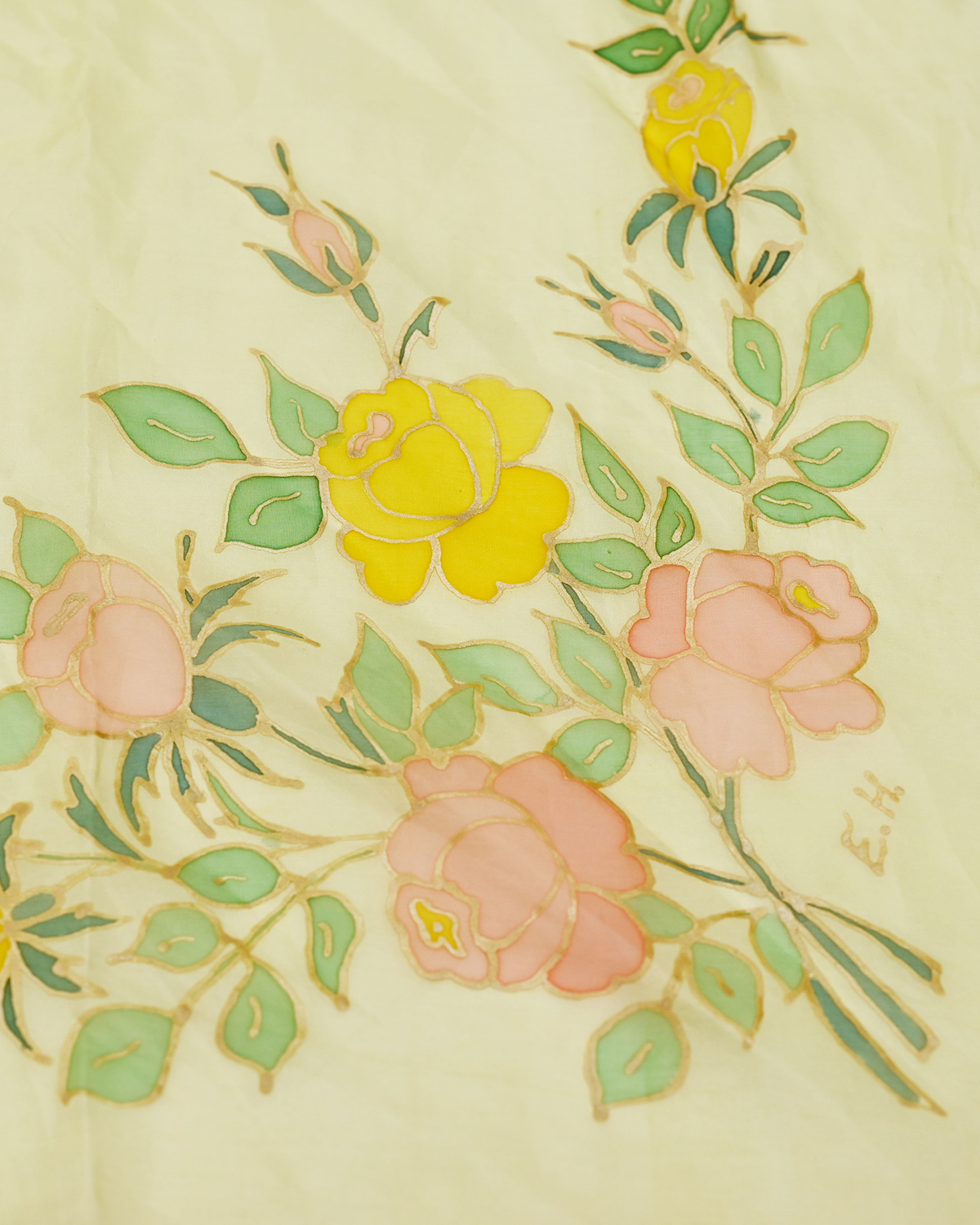 Платок шлковый с цветочным принтом — фото 5