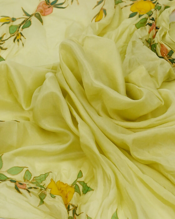 Платок шлковый с цветочным принтом — фото 2