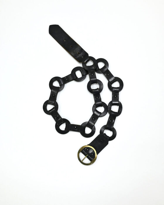 Кожаный ремень с круглыми звеньями — фото 2