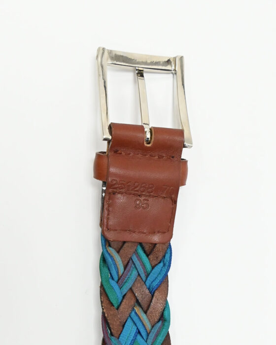 Бирюзово-коричневый плетёный ремень — фото 4