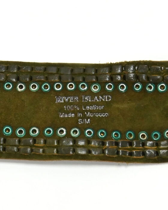 Зелёный кожаный ремень River Island с декоративной пряжкой River Island — фото 3