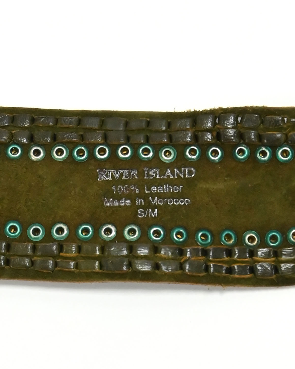 Зелёный кожаный ремень River Island с декоративной пряжкой River Island — фото 3