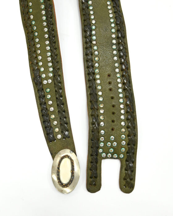 Зелёный кожаный ремень River Island с декоративной пряжкой River Island — фото 4