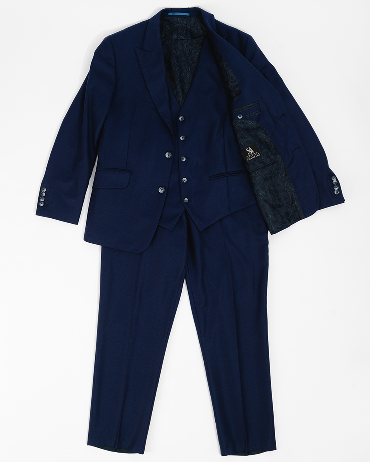 Темно-синий костюм тройка Reda Reda