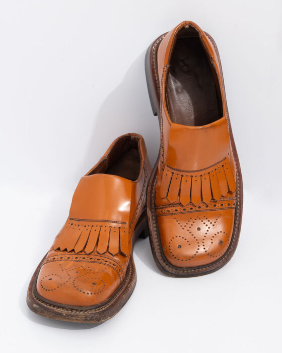 Кожаные лоферы с перфорацией PRADA PRADA — фото 2