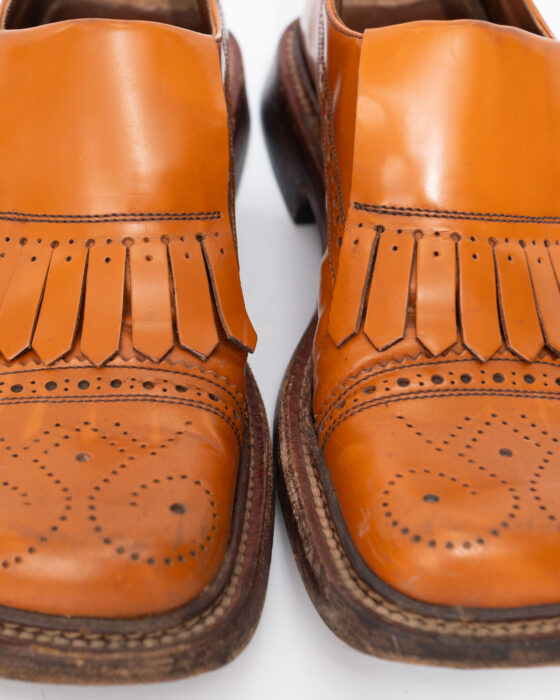 Кожаные лоферы с перфорацией PRADA PRADA — фото 6