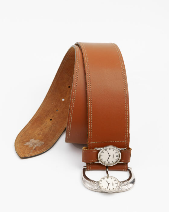 Кожаный ремень с часами