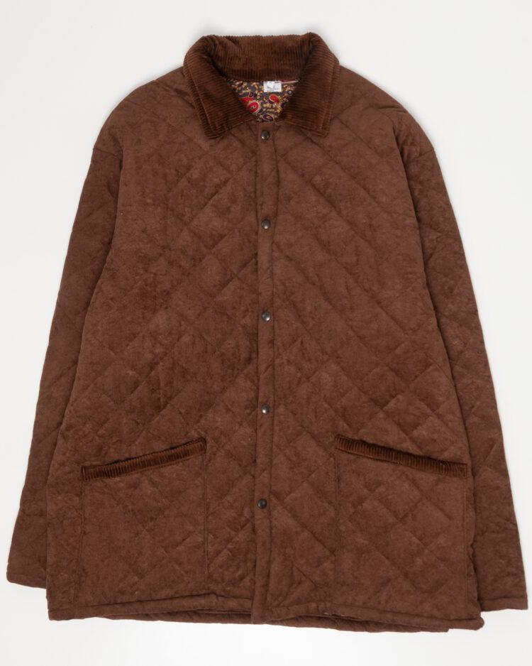 Стеганая куртка с бархатистым воротником