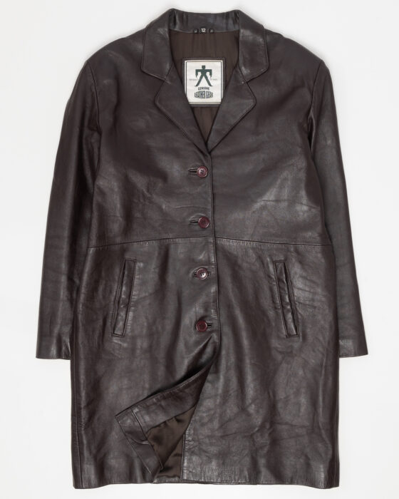 Пальто из натуральной кожи