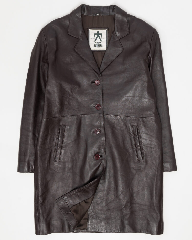 Пальто из натуральной кожи