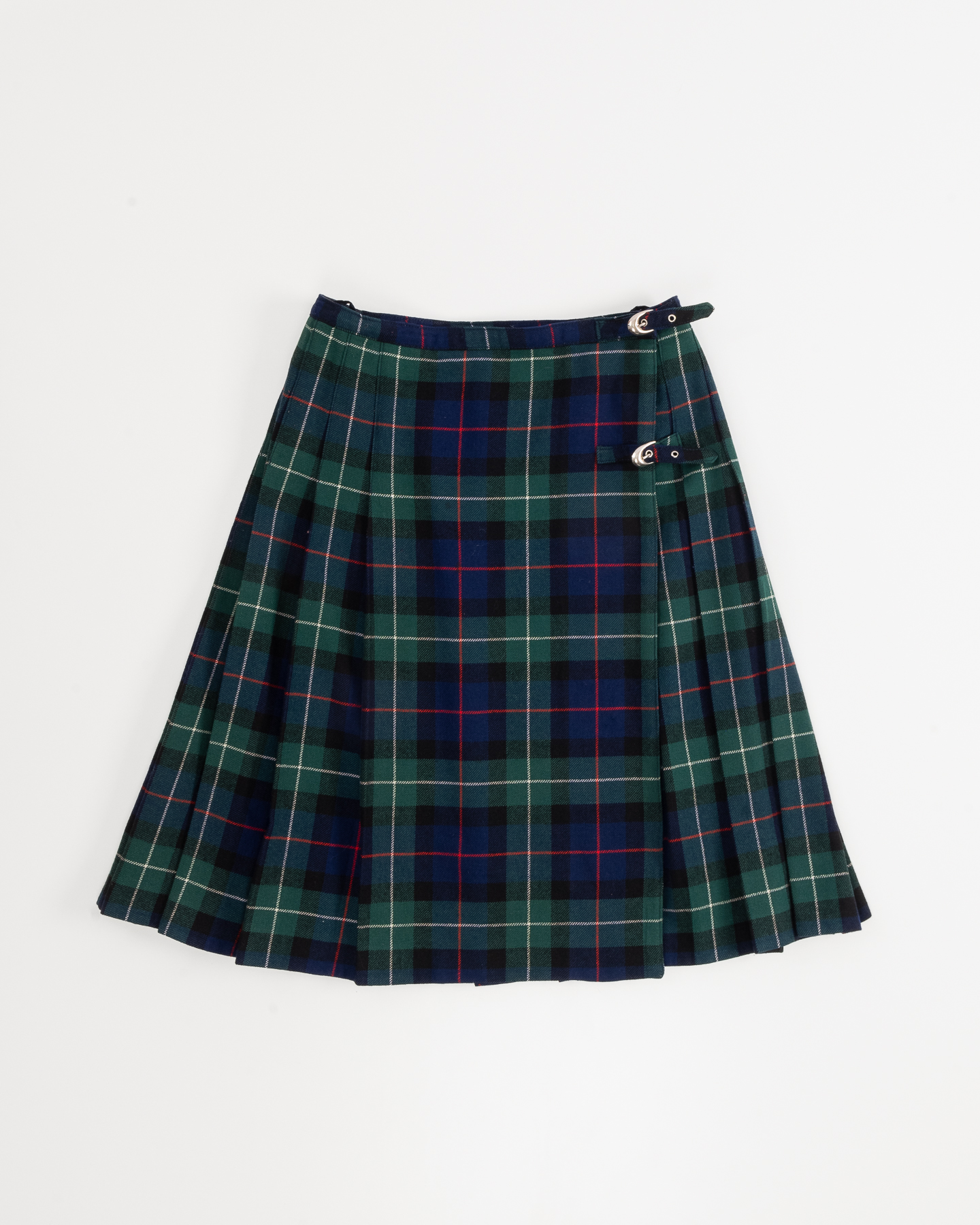 Шерстяной килт в зелено-синем тартане