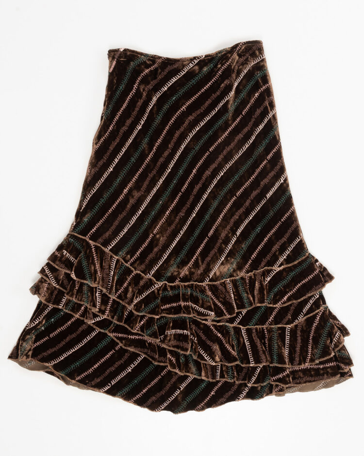 Бархатная юбка с узором