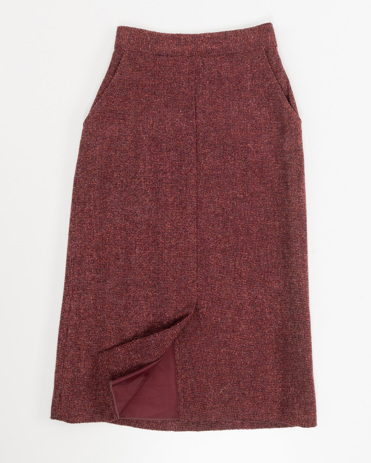 Шерстяная юбка в ягодном оттенке — фото 2
