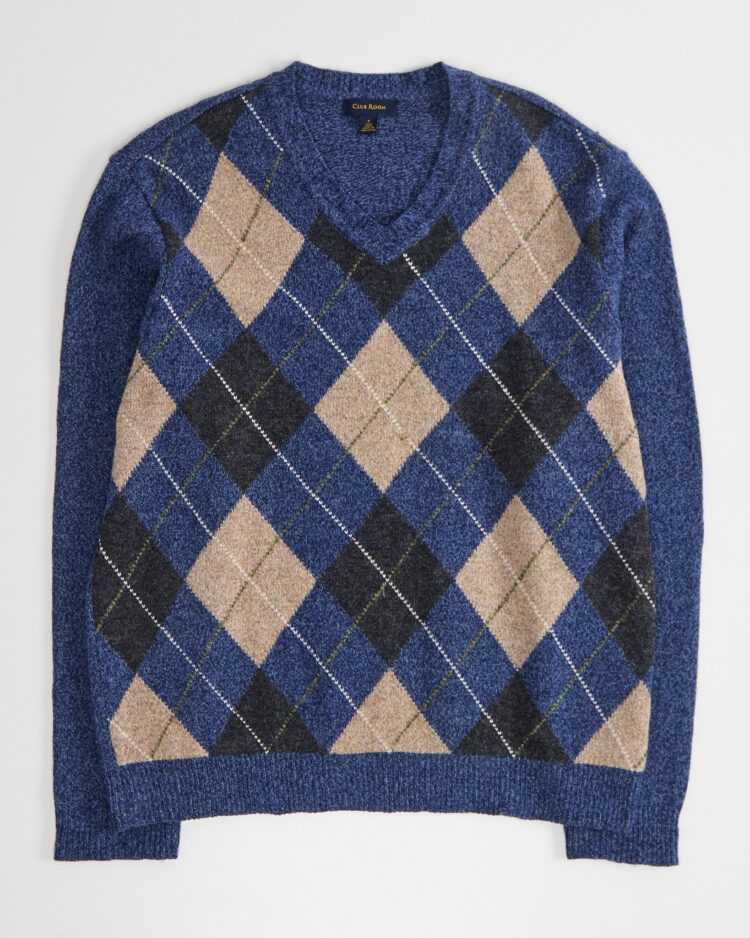 Свитер с ромбами из шерсти Club Room