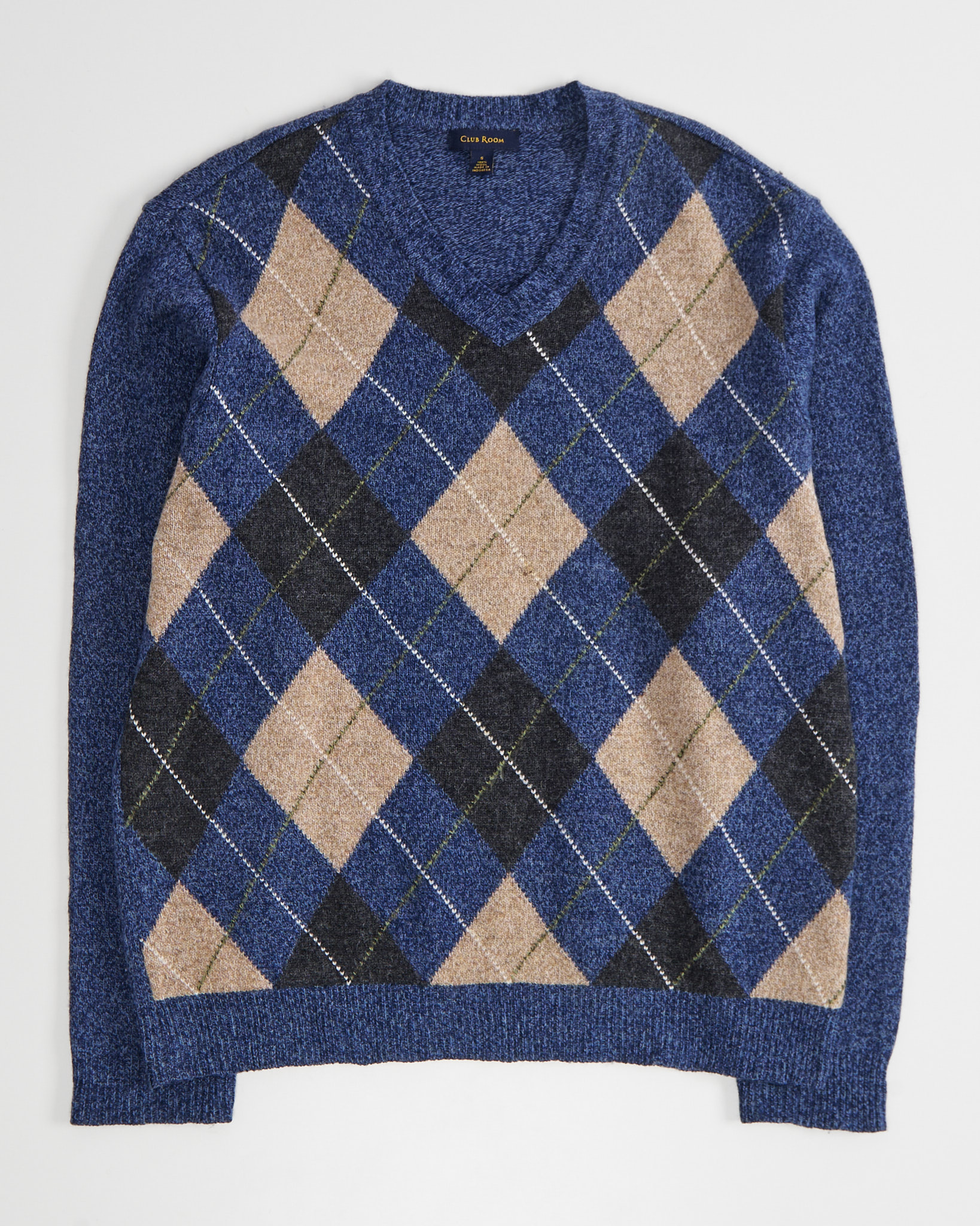 Свитер с ромбами из шерсти Club Room Club Room