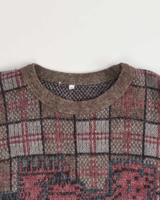 Вязаный свитер с графичным рисунком и вышивкой всадника — фото 3