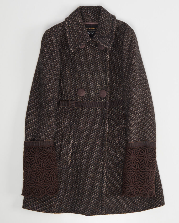 Пальто Sportmax Code с кружевными манжетами