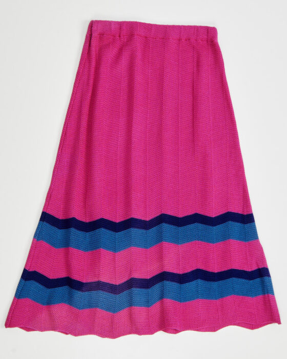 Вязаная юбка с контрастными полосами — фото 2