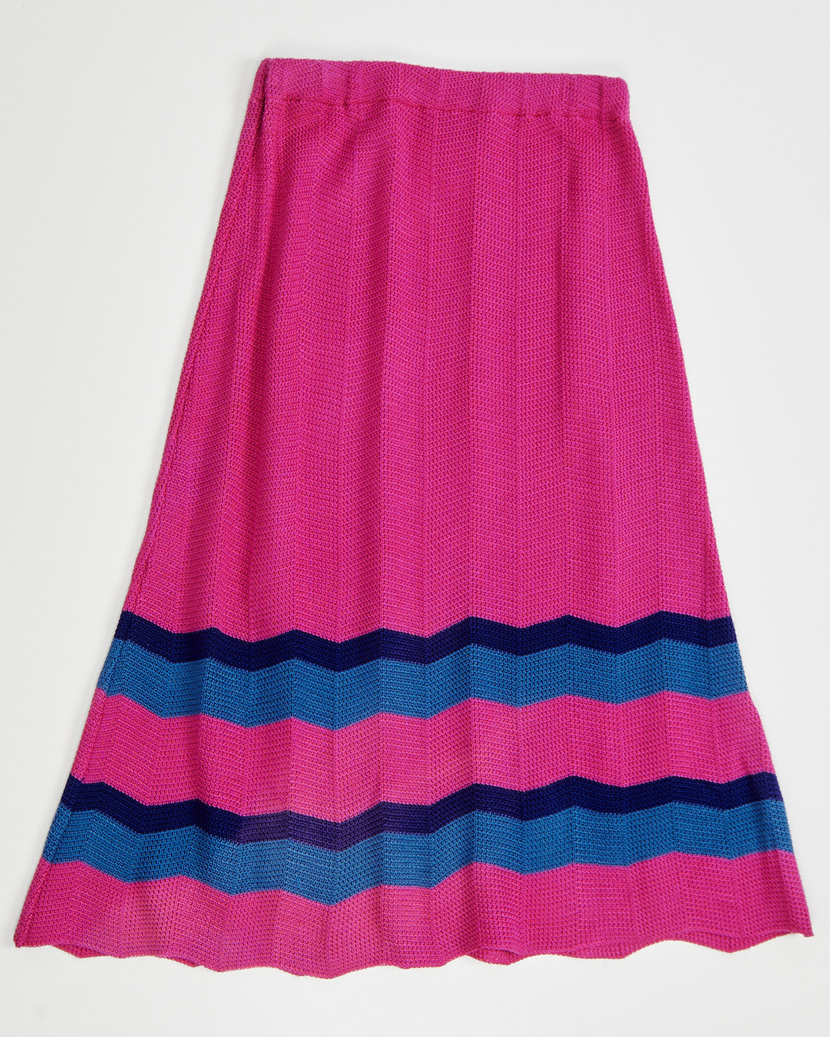 Вязаная юбка с контрастными полосами — фото 2