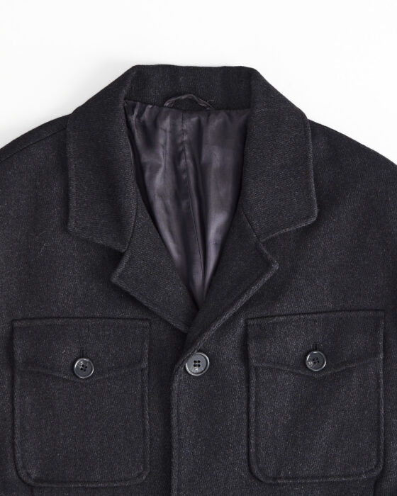 Шерстяное пальто с накладными карманами — фото 3