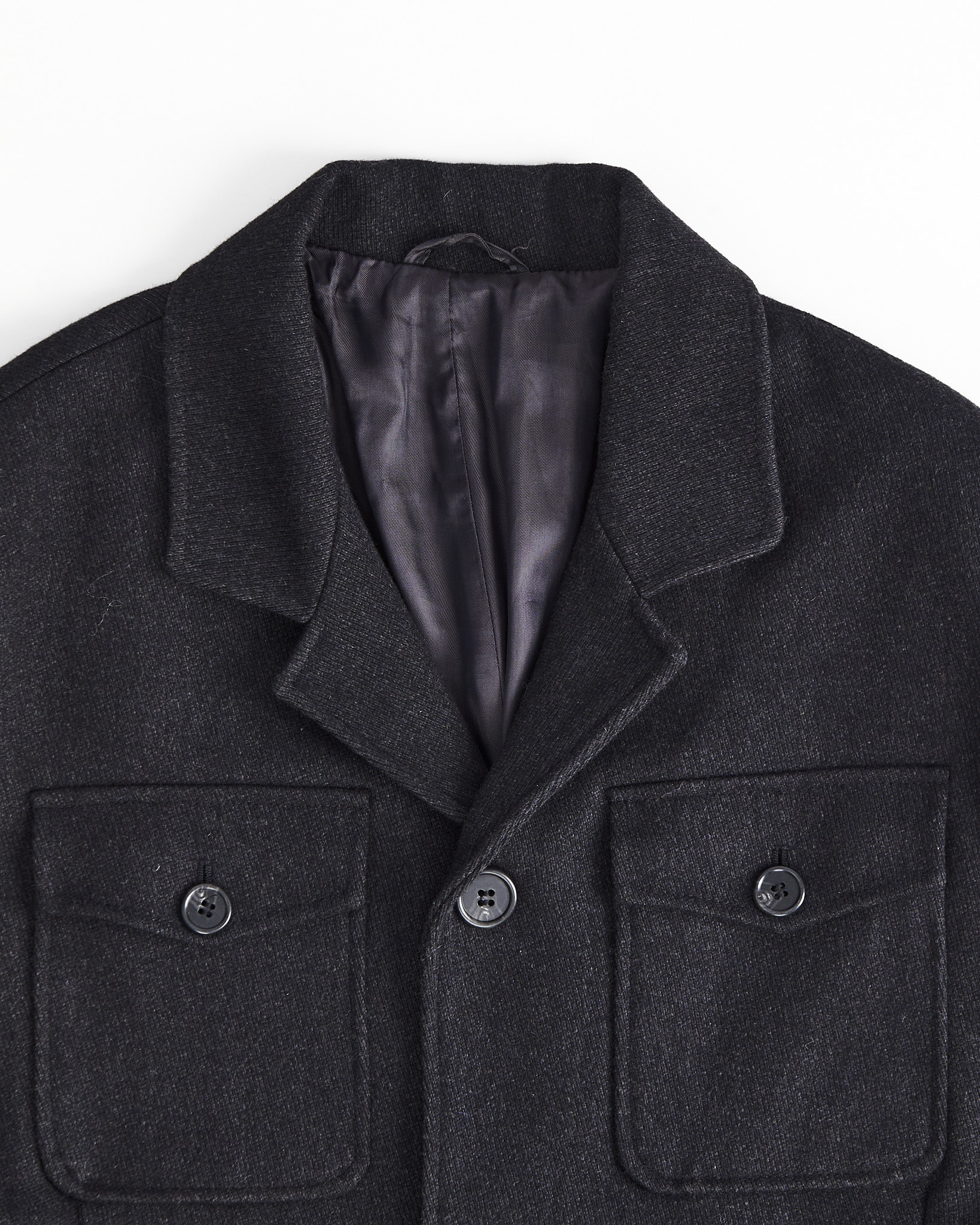 Шерстяное пальто с накладными карманами — фото 3