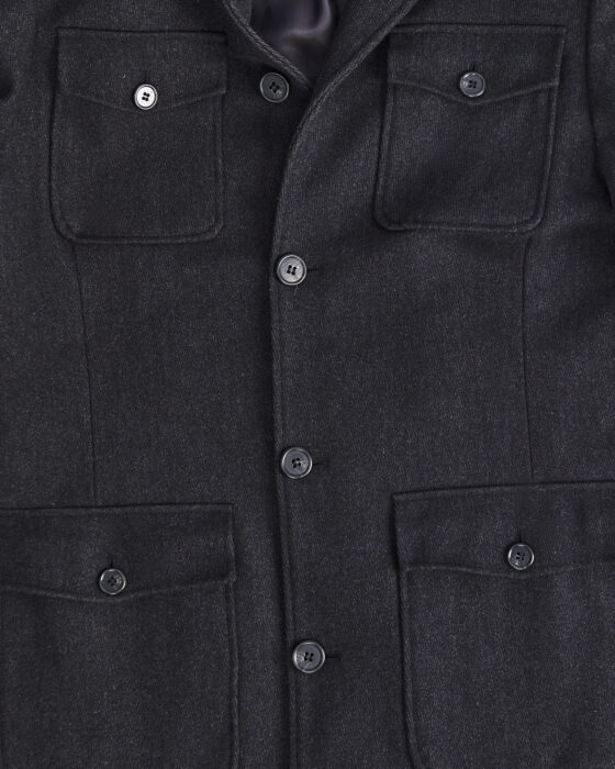 Шерстяное пальто с накладными карманами — фото 4