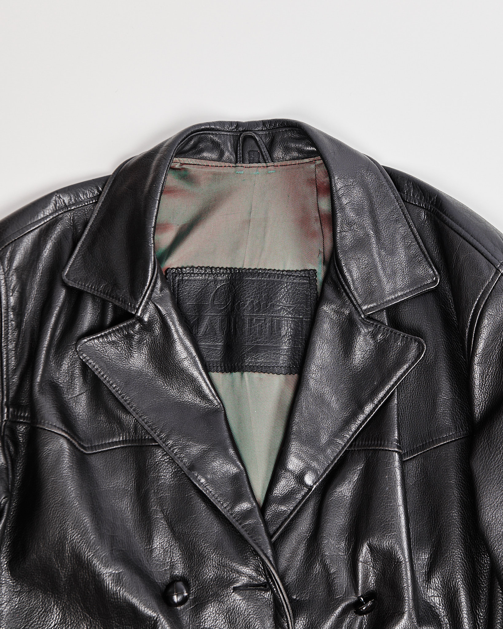 Кожаная двубортная куртка-пиджак — фото 3