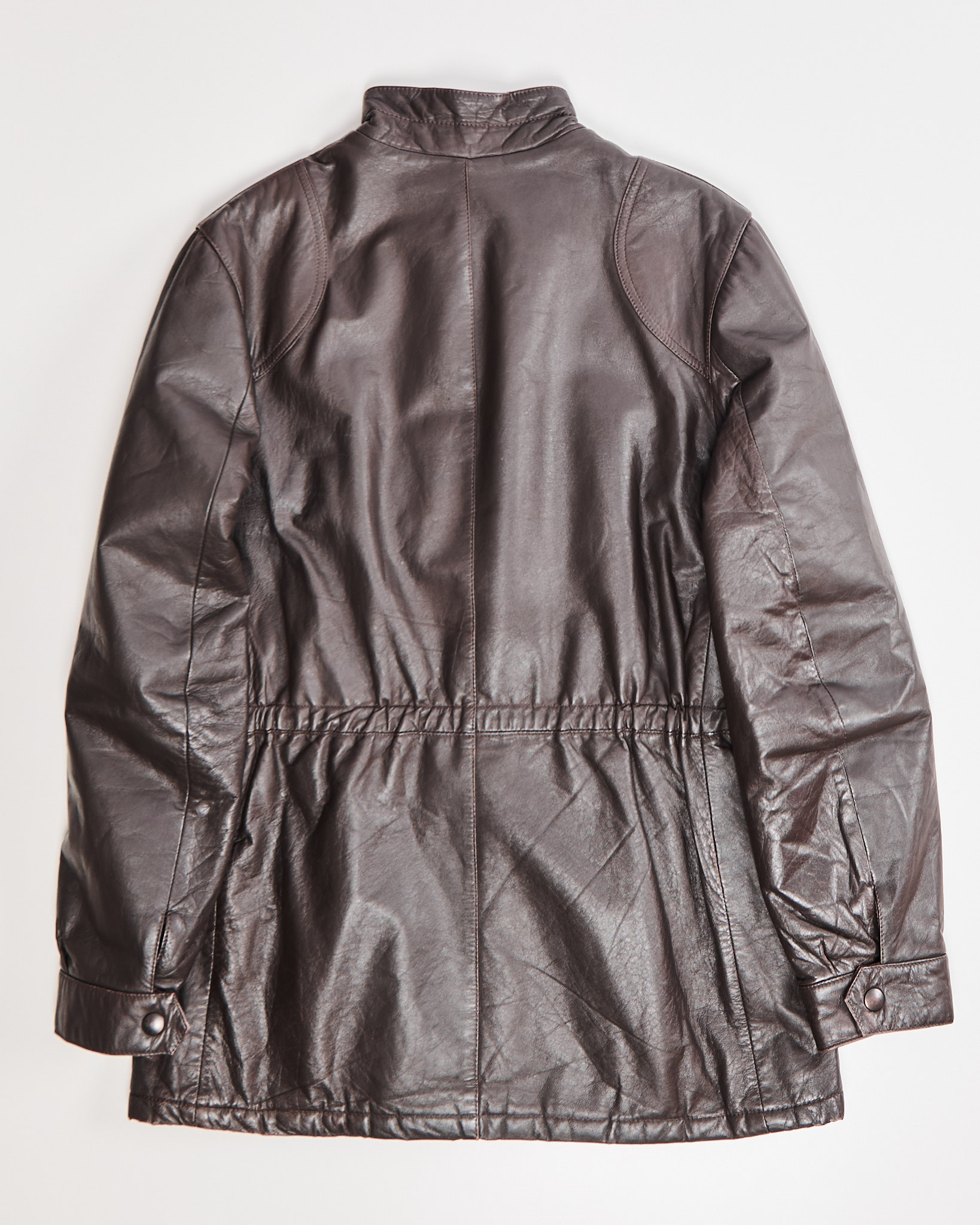 Кожаная парка с утяжкой по талии — фото 2