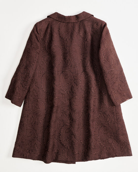 Пальто из парчи с жаккардовым узором — фото 2