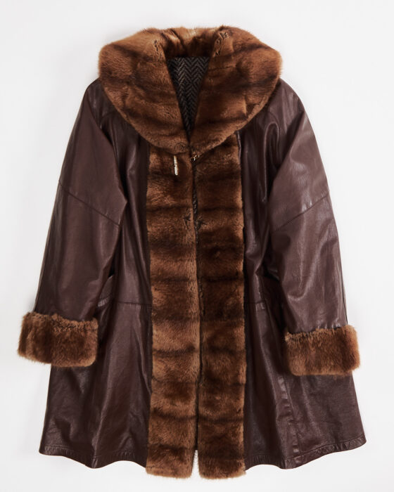 Итальянское двустороннее пальто с мехом