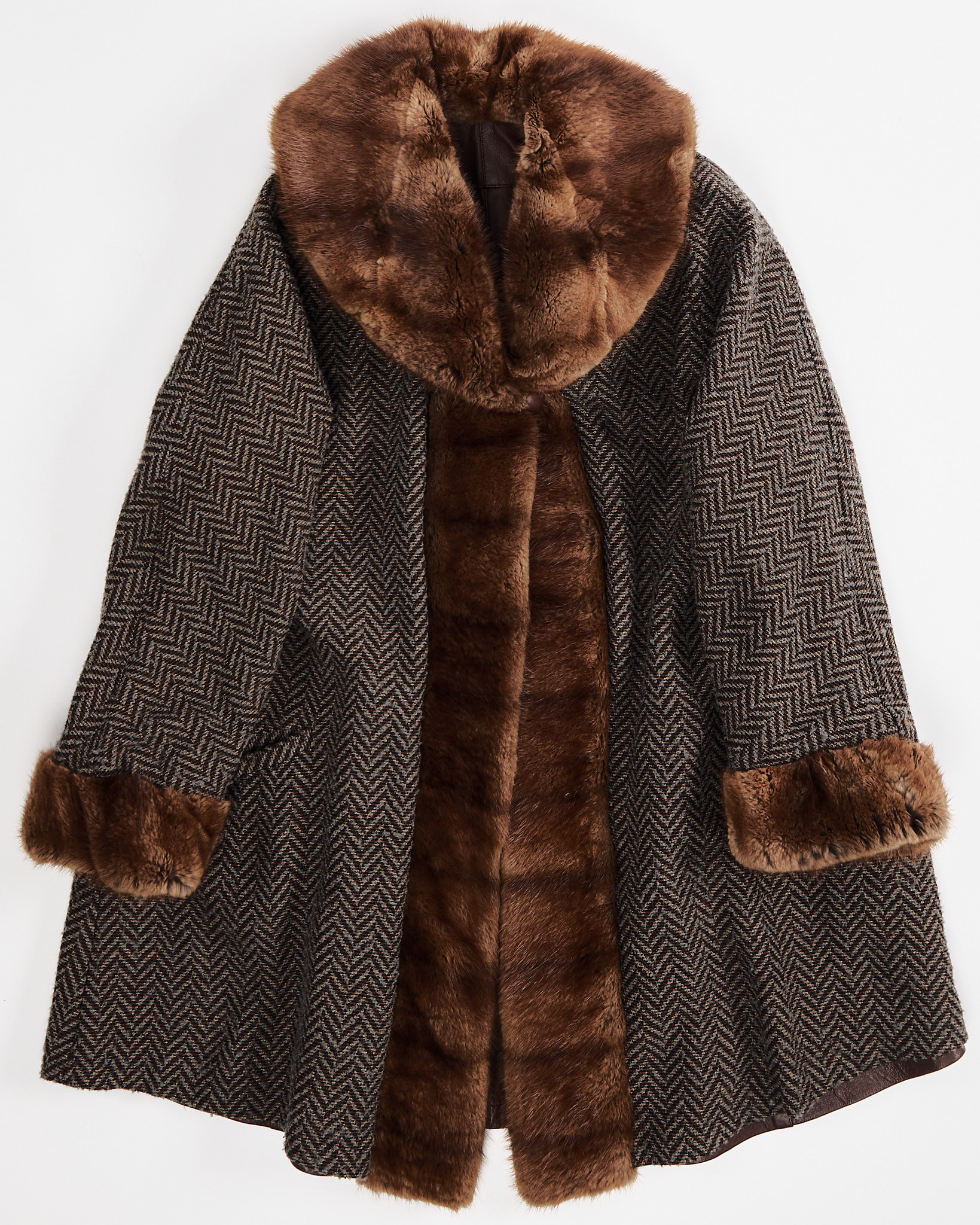 Итальянское двустороннее пальто с мехом — фото 3