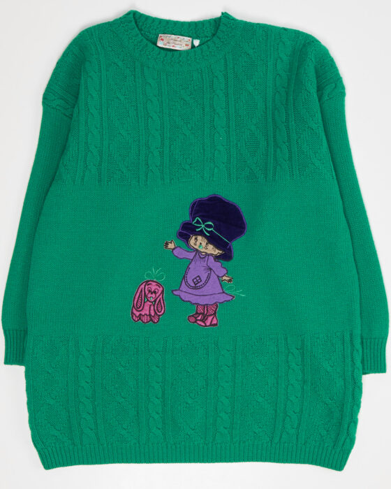 Винтажный свитер с аппликацией