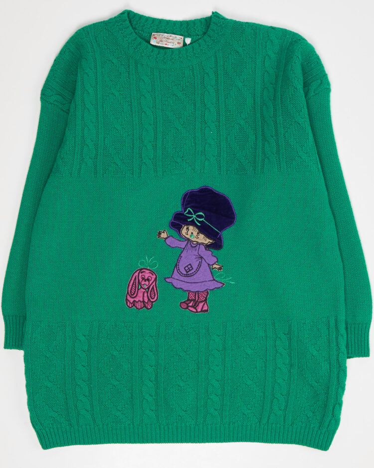 Винтажный свитер с аппликацией