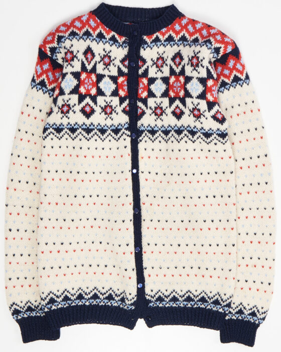 Винтажный кардиган с норвежским узором