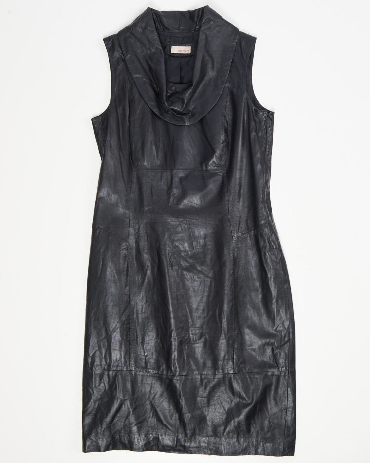 Черное кожаное платье Apriori