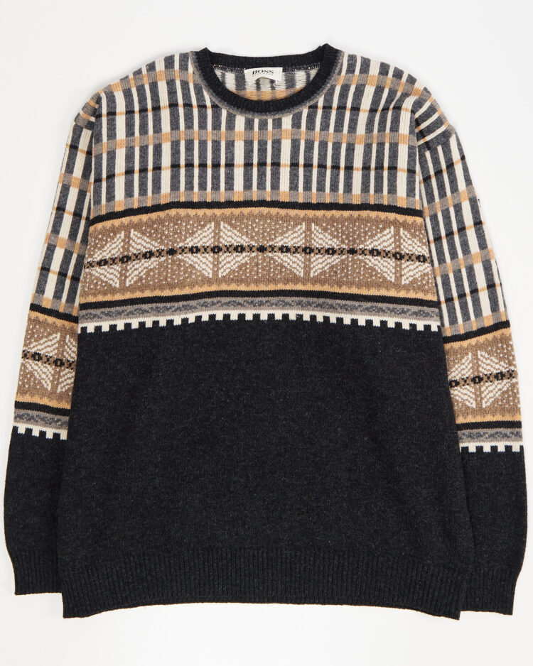 Винтажный свитер Hugo Boss с орнаментом