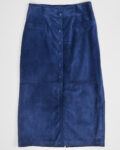 Винтажная замшевая юбка цвета индиго