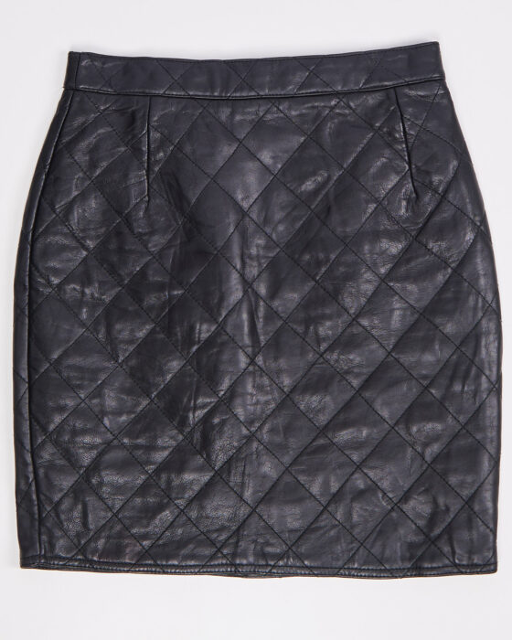 Стеганая кожаная мини-юбка Oliver Oliver