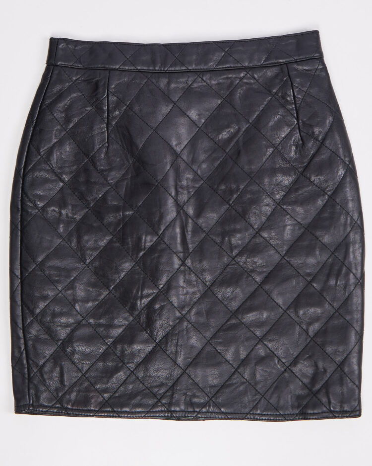 Стеганая кожаная мини-юбка Oliver
