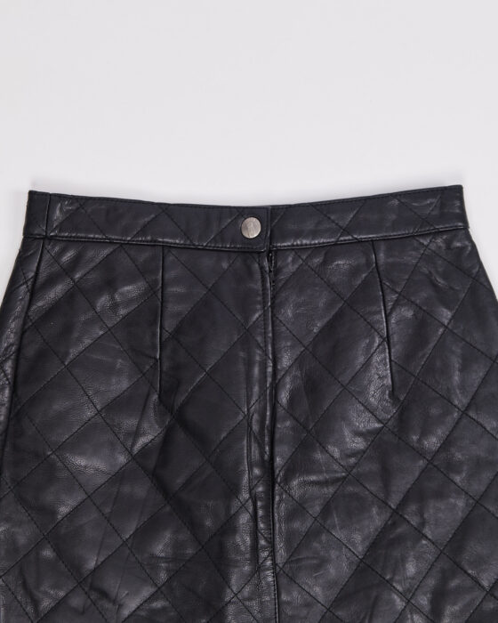 Стеганая кожаная мини-юбка Oliver Oliver — фото 3