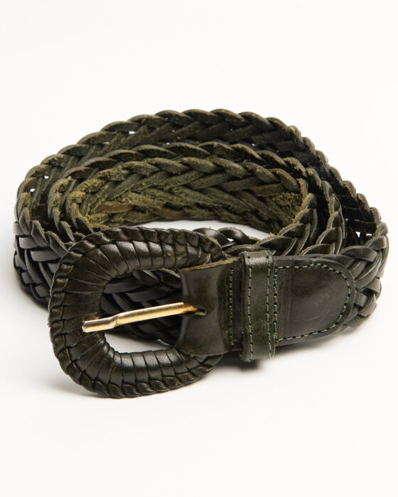 Плетеный ремень из натуральной кожи