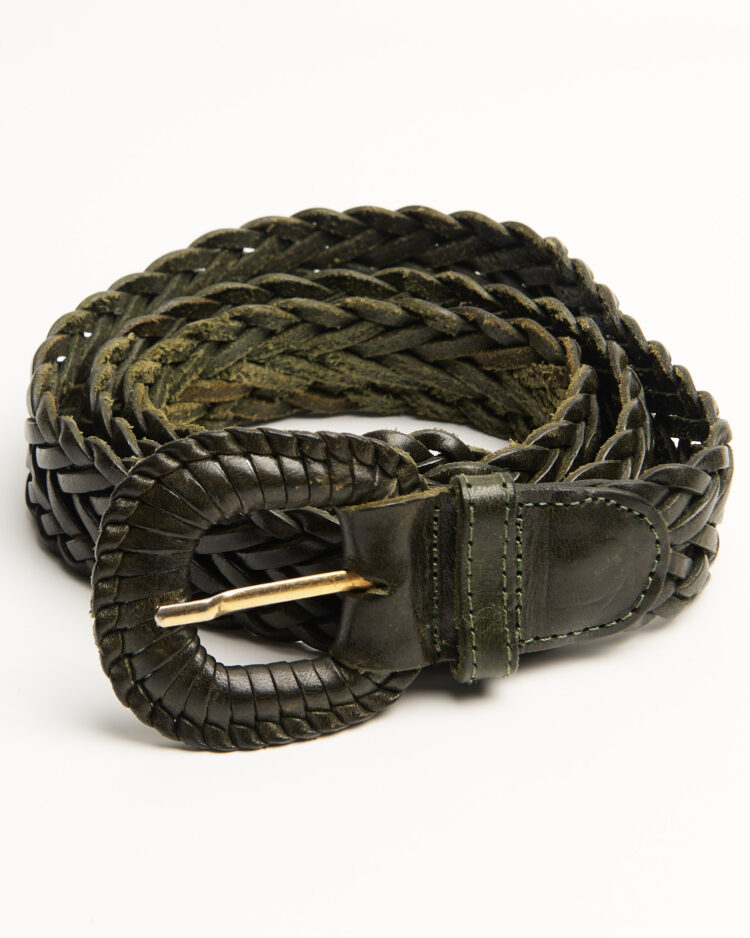 Плетеный ремень из натуральной кожи