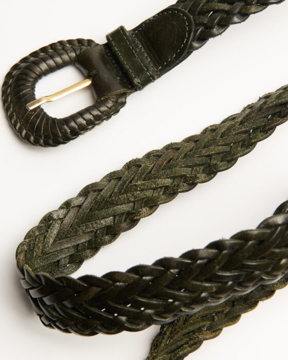 Плетеный ремень из натуральной кожи — фото 4